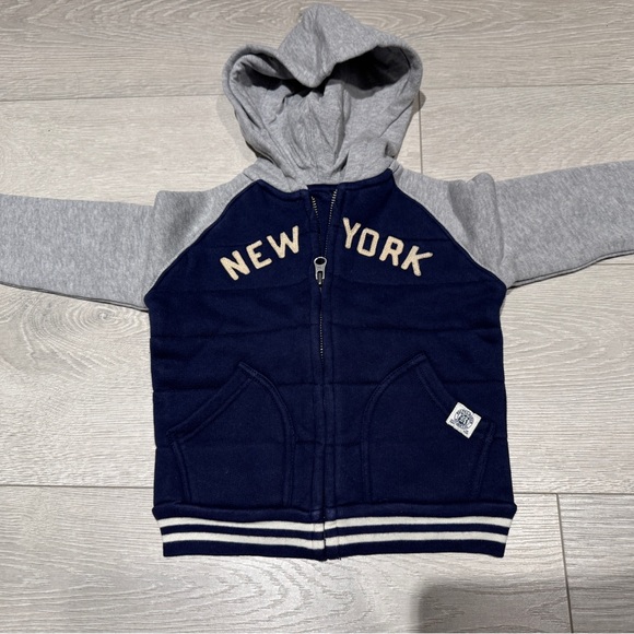 New Ralph Lauren Blue Label Kids 24M Jacket Navy and Gray Hoodie New York